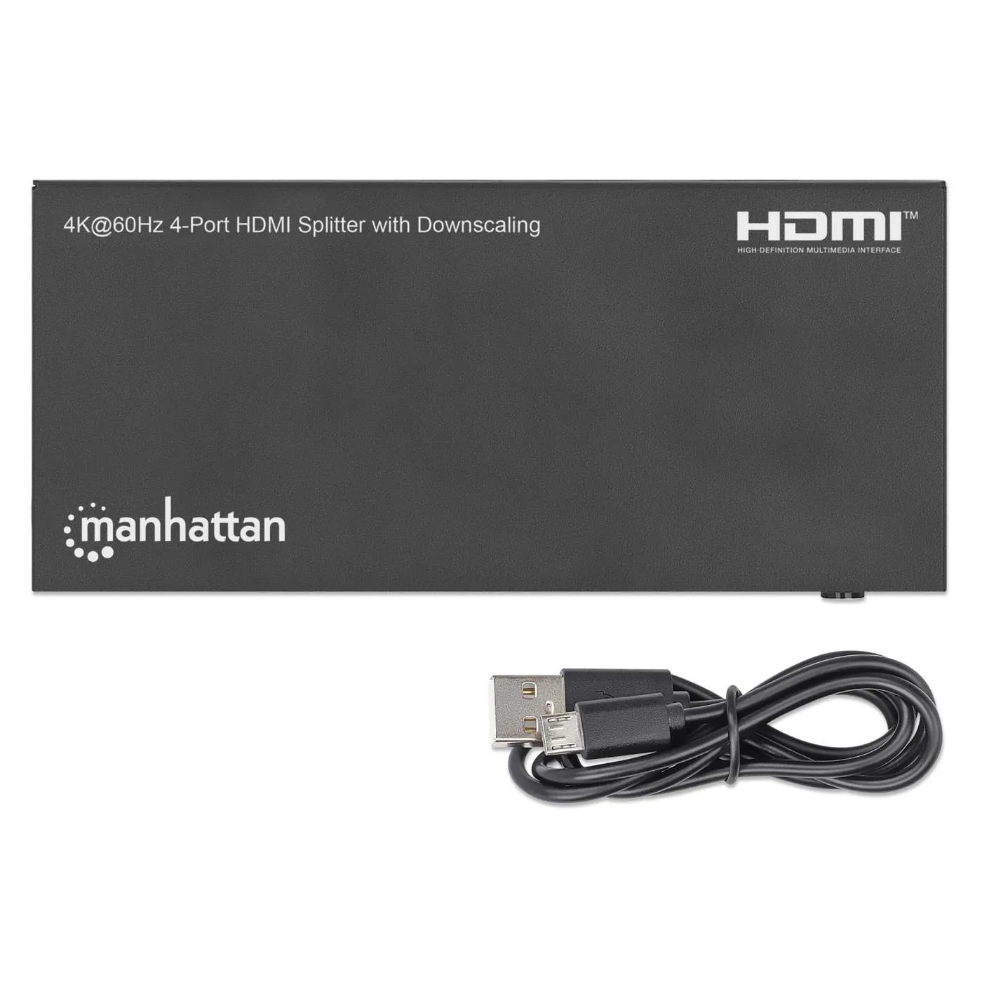 4K@60Hz 4-Port HDMI Splitter with Downscaling