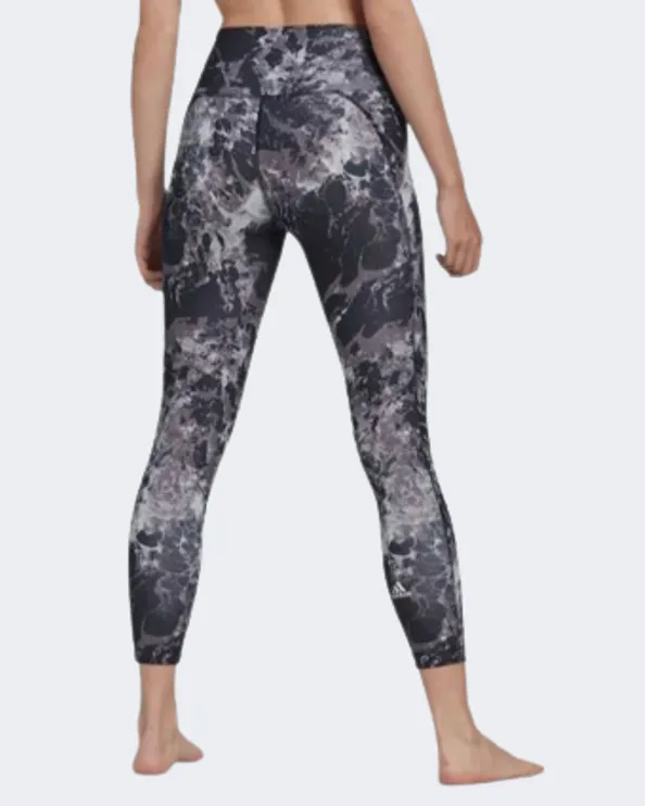 Adidas Yoga Essentials Print 7/8 Women Training Tight Grey Hk9980