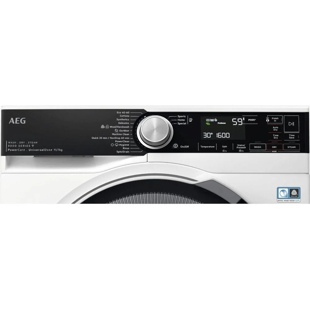 AEG LWR8516L6UD 11kg/7kg Washer Dryer with 1600 rpm,White,D Rated