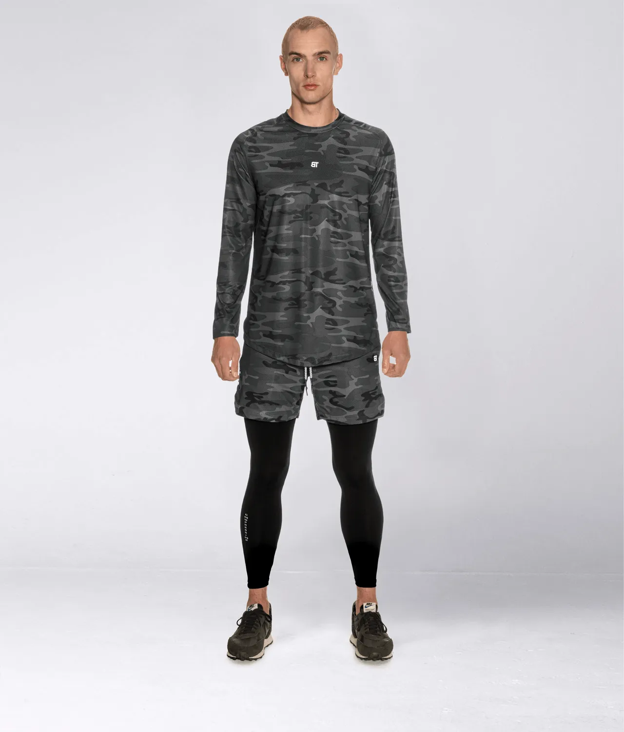 Born Tough Air Pro™ Long Sleeve Running T-Shirt For Men Grey Camo