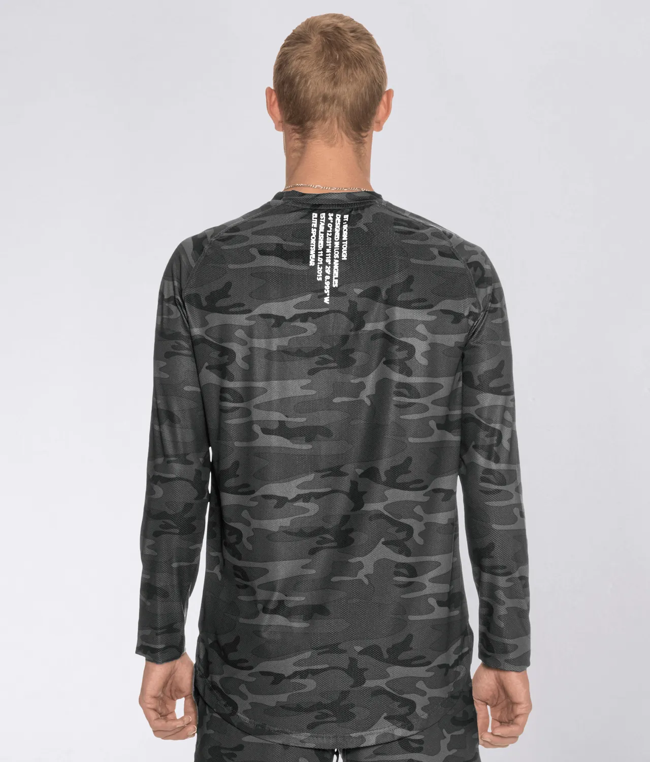 Born Tough Air Pro™ Long Sleeve Running T-Shirt For Men Grey Camo