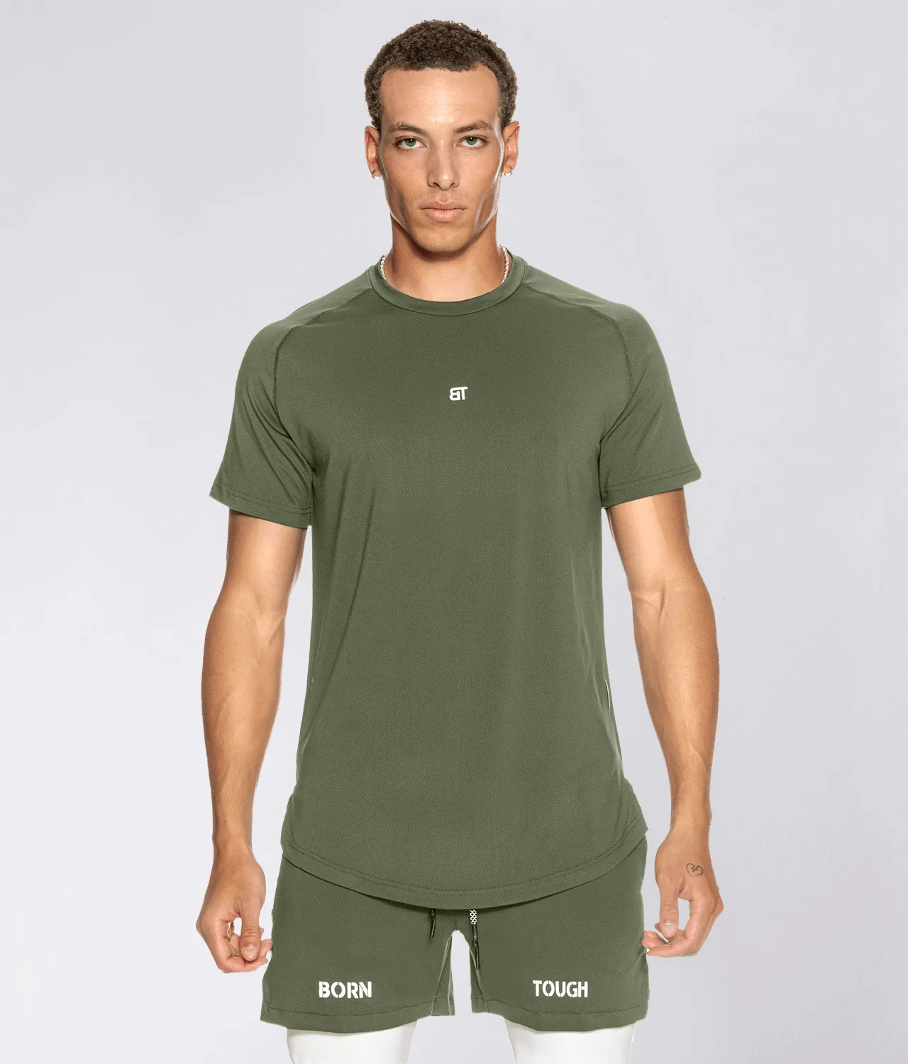 Born Tough Air Pro™ Military Green Athletic T-Shirt For Men