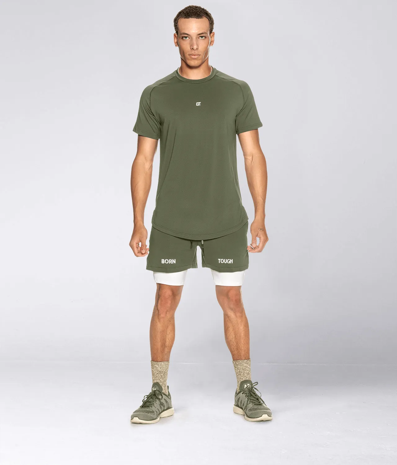 Born Tough Air Pro™ Military Green Athletic T-Shirt For Men