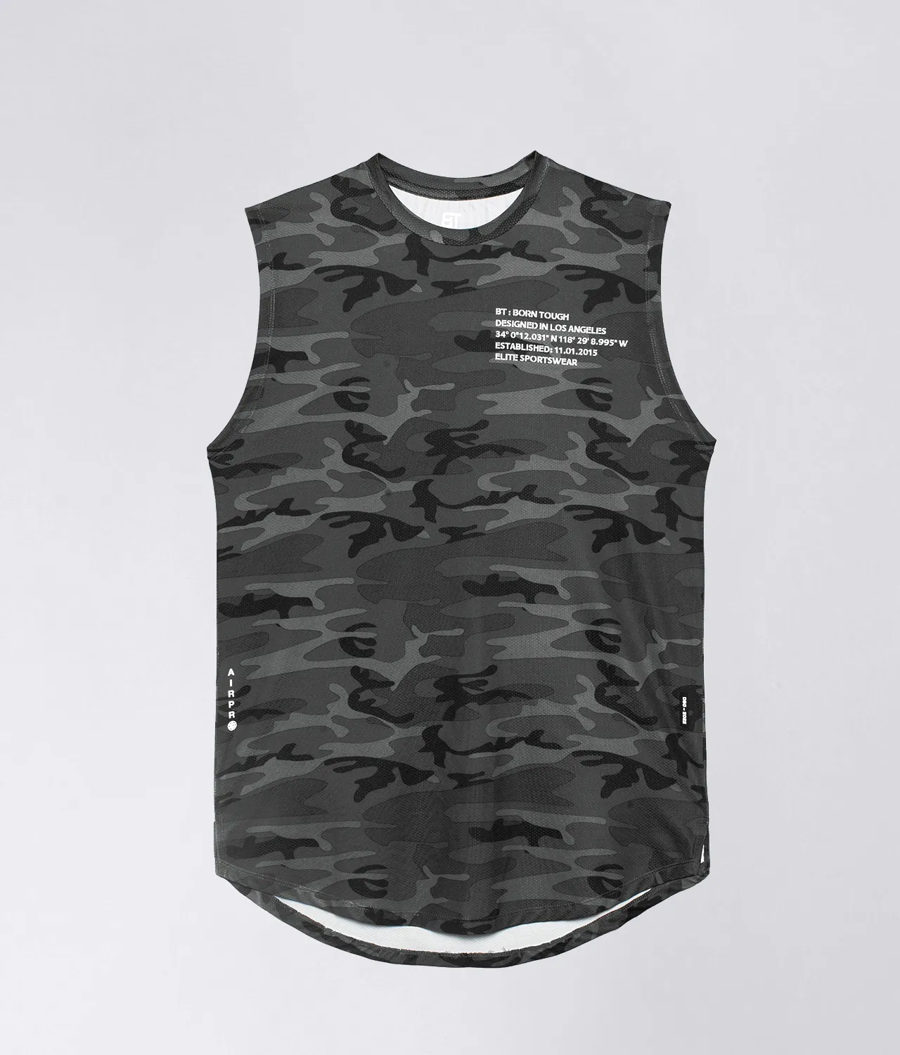 Born Tough Air Pro™ Sleeveless Running T-Shirt For Men Grey Camo