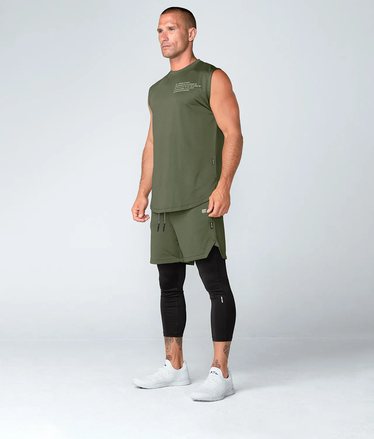 Born Tough Air Pro™ Sleeveless Running T-Shirt For Men Military Green