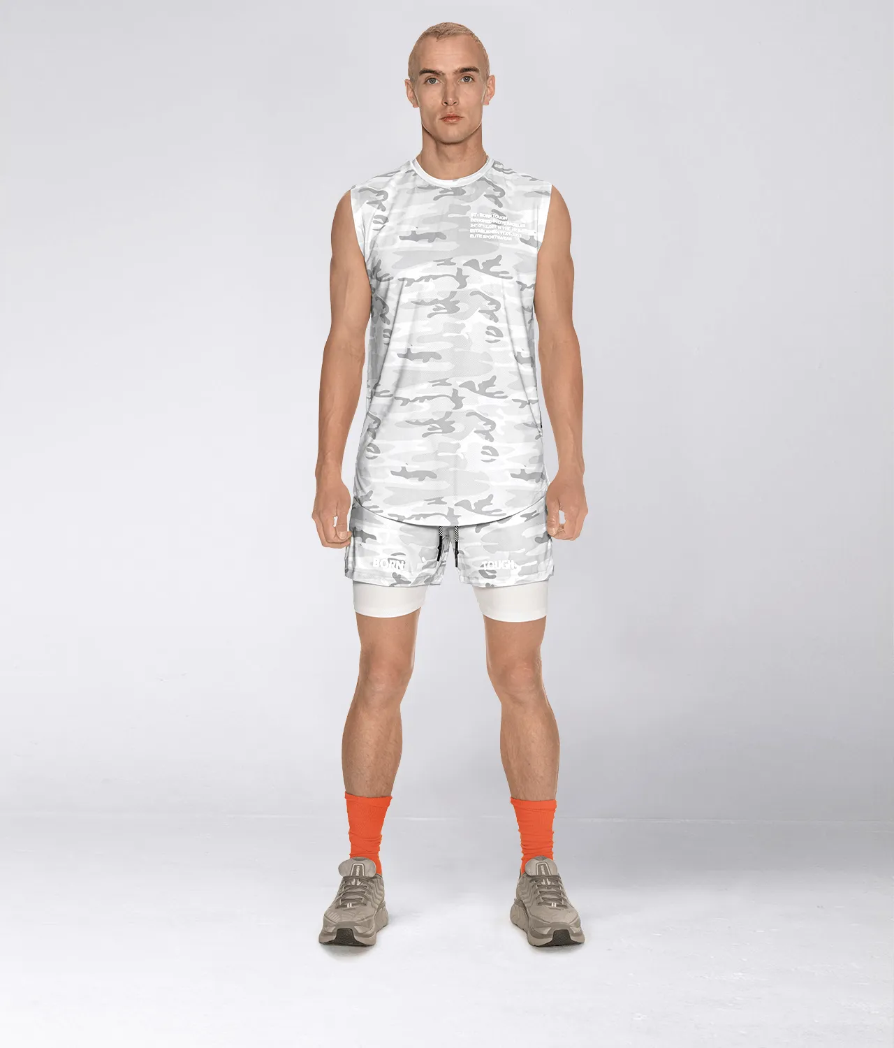 Born Tough Air Pro™ Sleeveless Running T-Shirt For Men White Camo