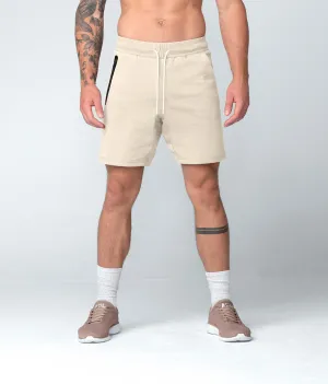 Born Tough Core Fit Zippered Stone Athletic Shorts for Men