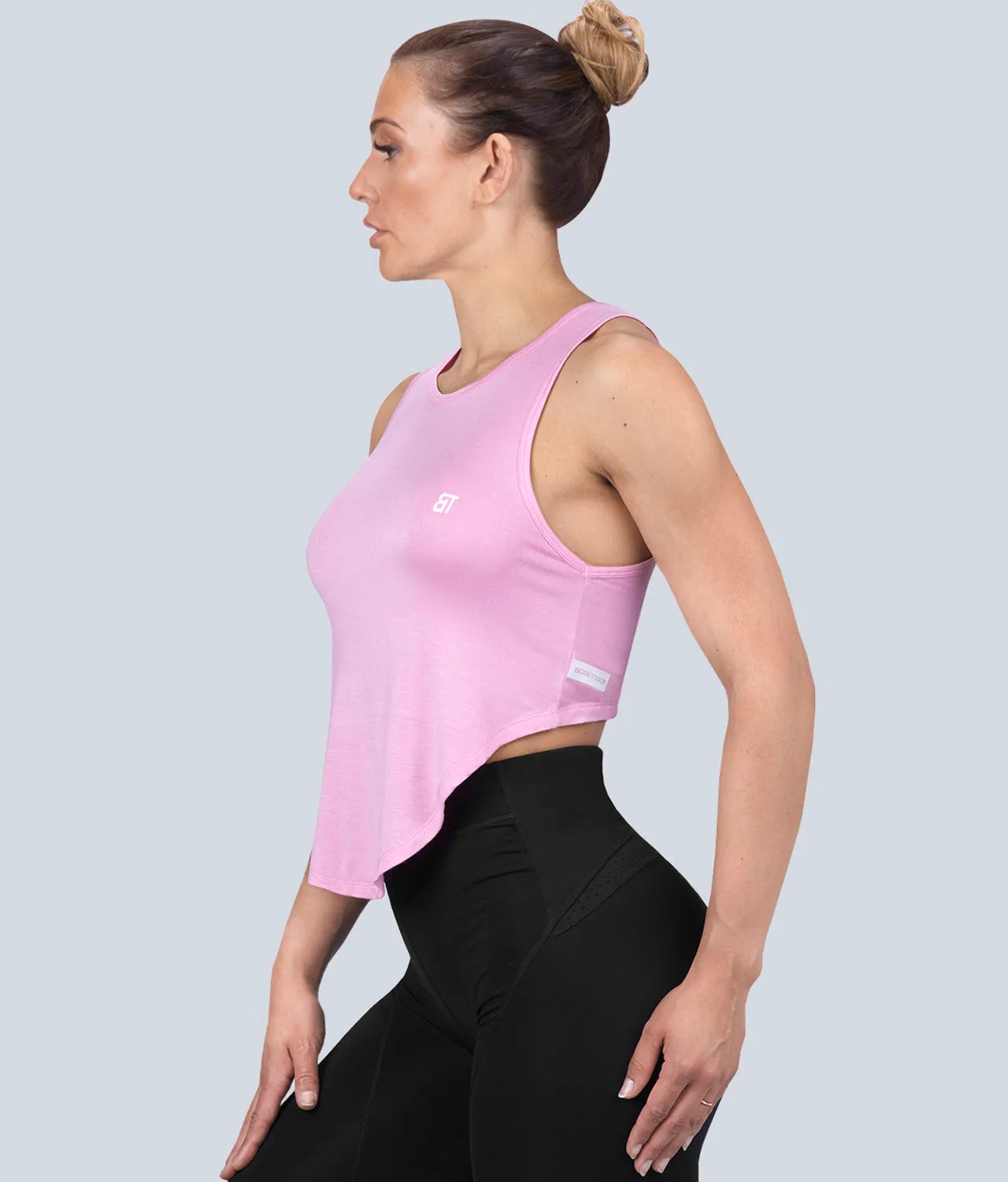 Born Tough High Altitude Pink Sheer Athletic Tank Top for Women