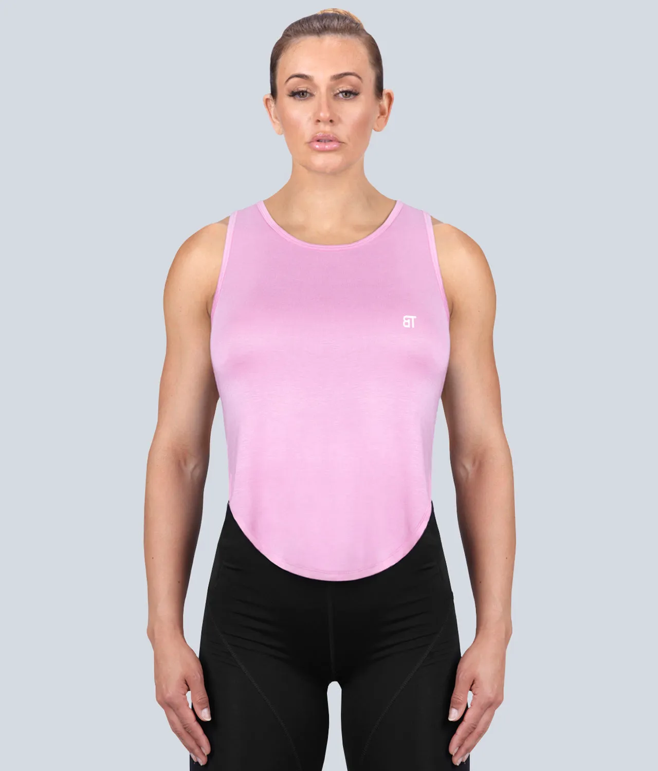 Born Tough High Altitude Pink Sheer Athletic Tank Top for Women