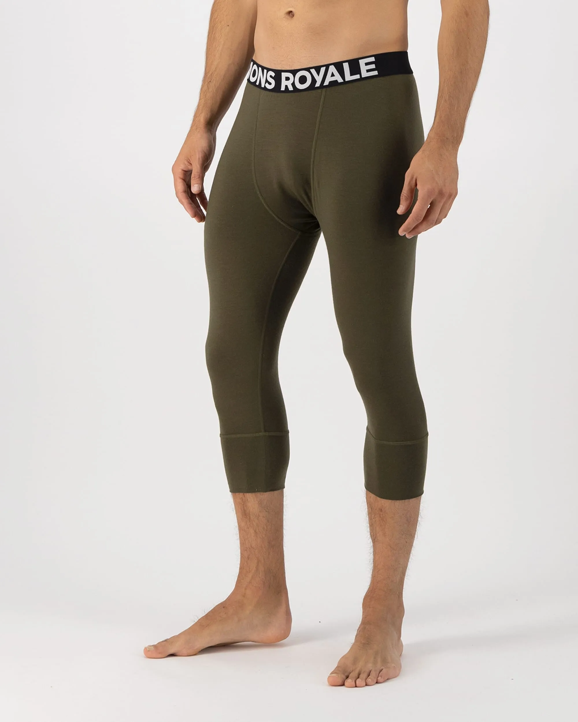 Cascade Merino Base Layer 3/4 Legging - Dark Olive