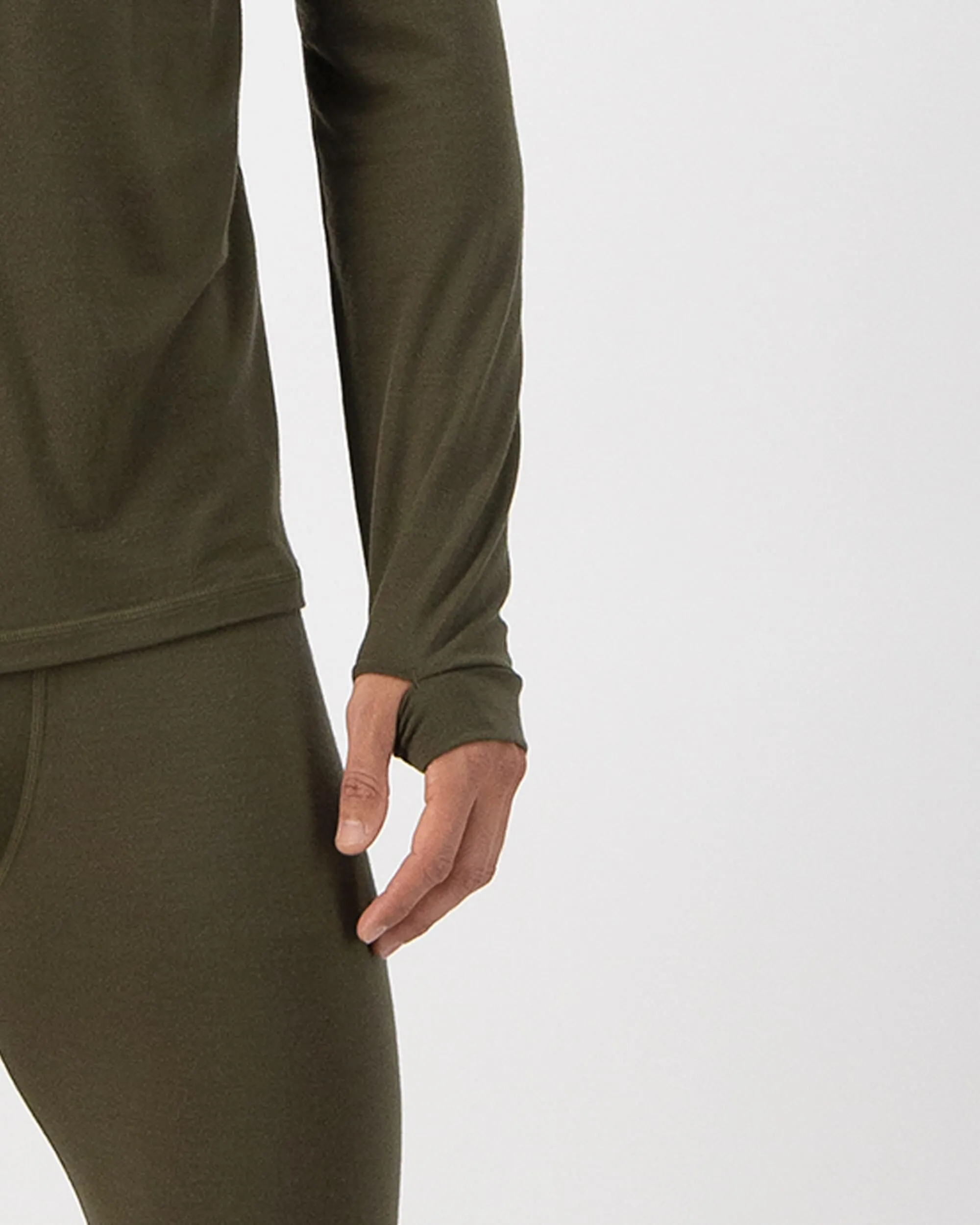 Cascade Merino Base Layer Long Sleeve - Dark Olive