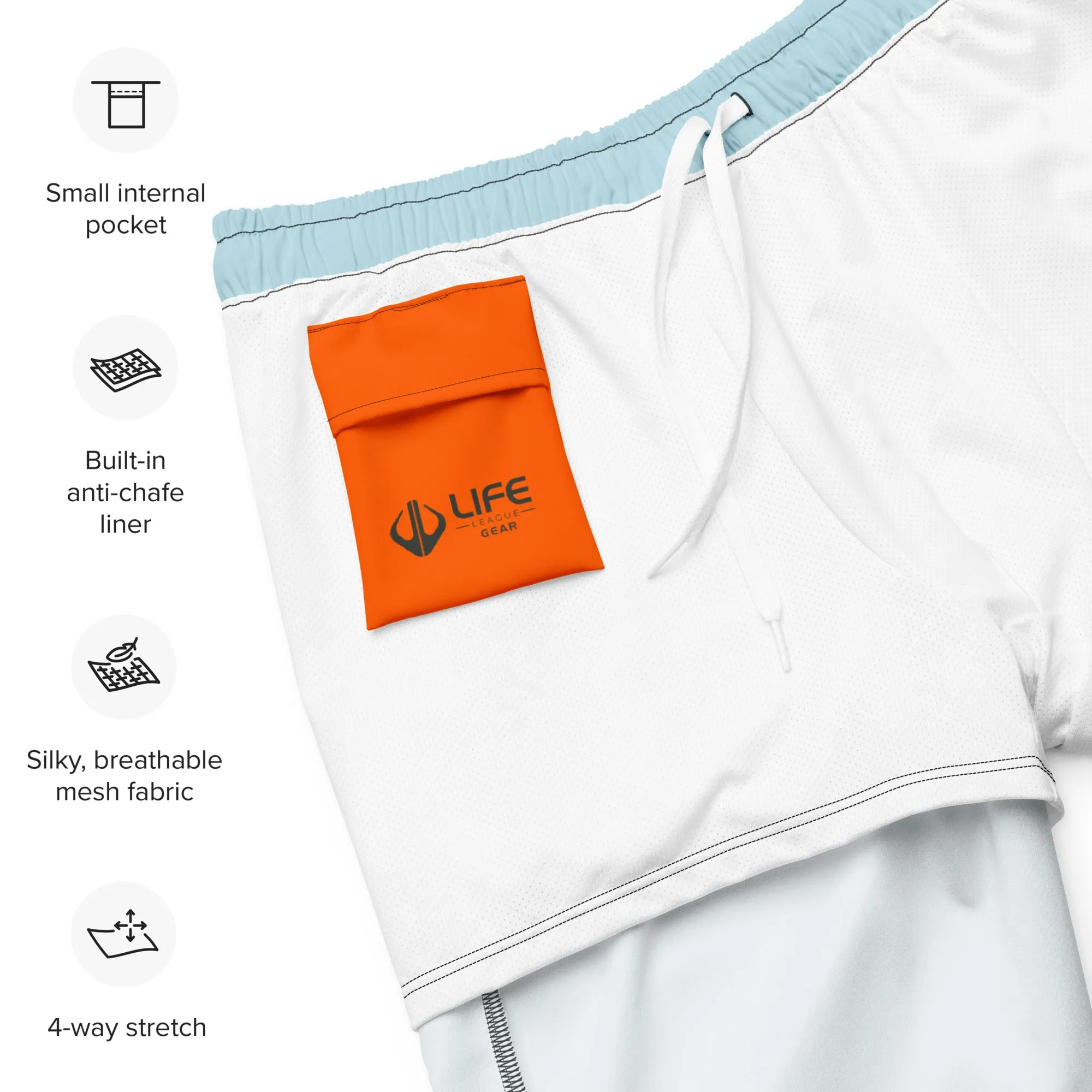 Enjoy Life. - Men's "HYBRID" Swim/Gym Hybrid Shorts (LIGHT BLUE)