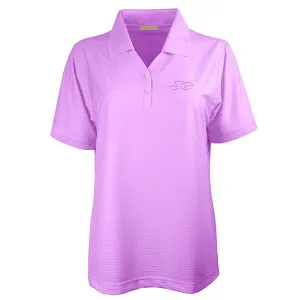 Four Season Textured Stripe V-Neck Polo - Purple