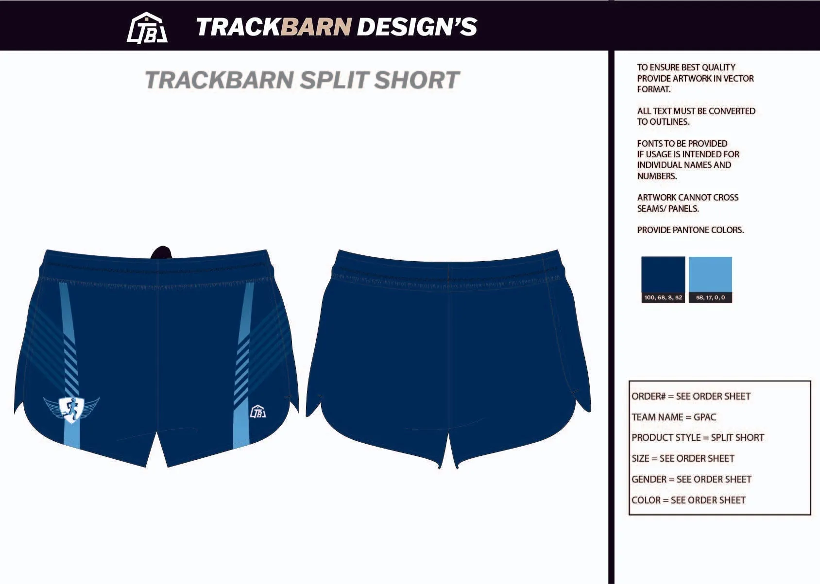 Gately Park-Athletic-Club Youth Split Track Short