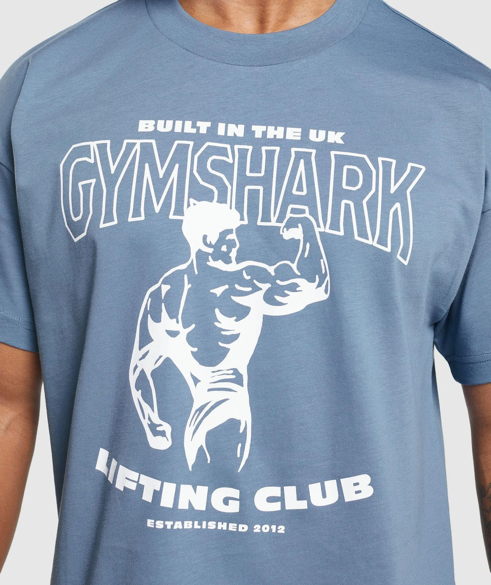 Gymshark Built in the UK T-Shirt - Faded Blue