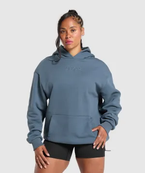 Gymshark Embroidered Logo Oversized Hoodie - Cargo Blue