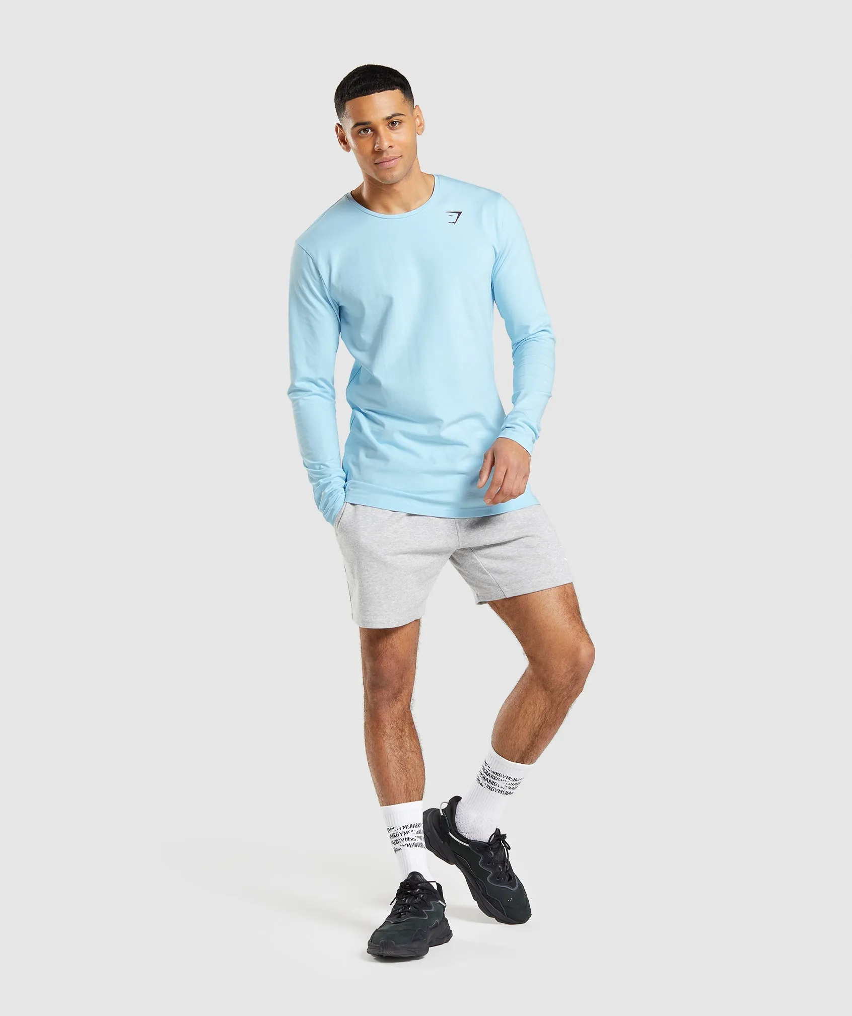 Gymshark Essential Long Sleeve T-Shirt - Linen Blue