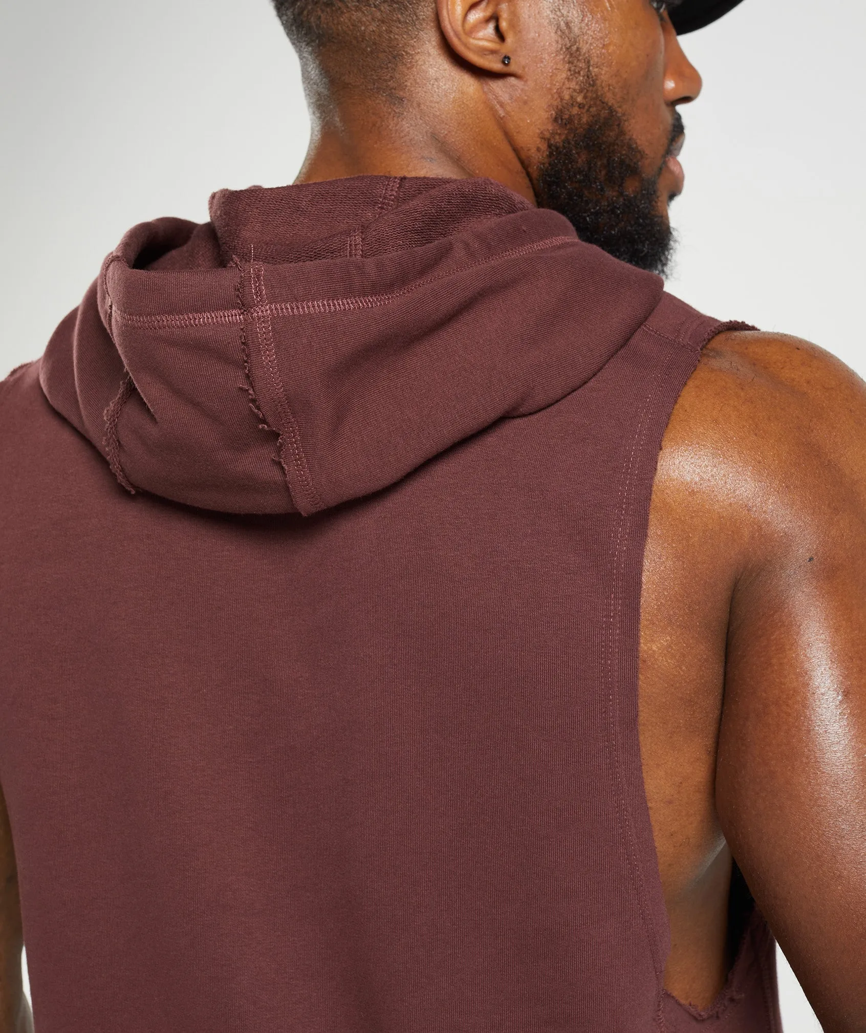 Gymshark Legacy Drop Arm Hoodie - Cherry Brown