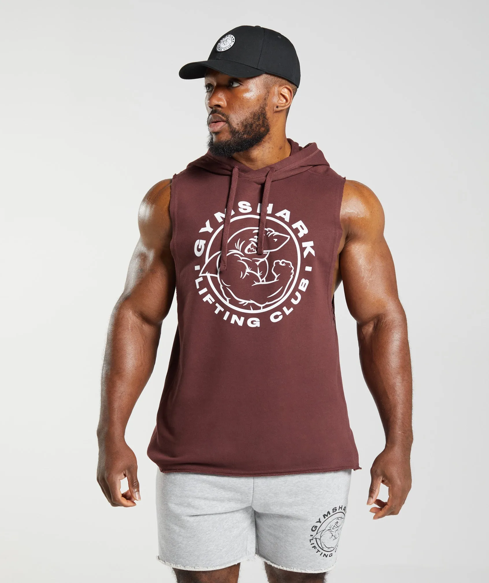 Gymshark Legacy Drop Arm Hoodie - Cherry Brown