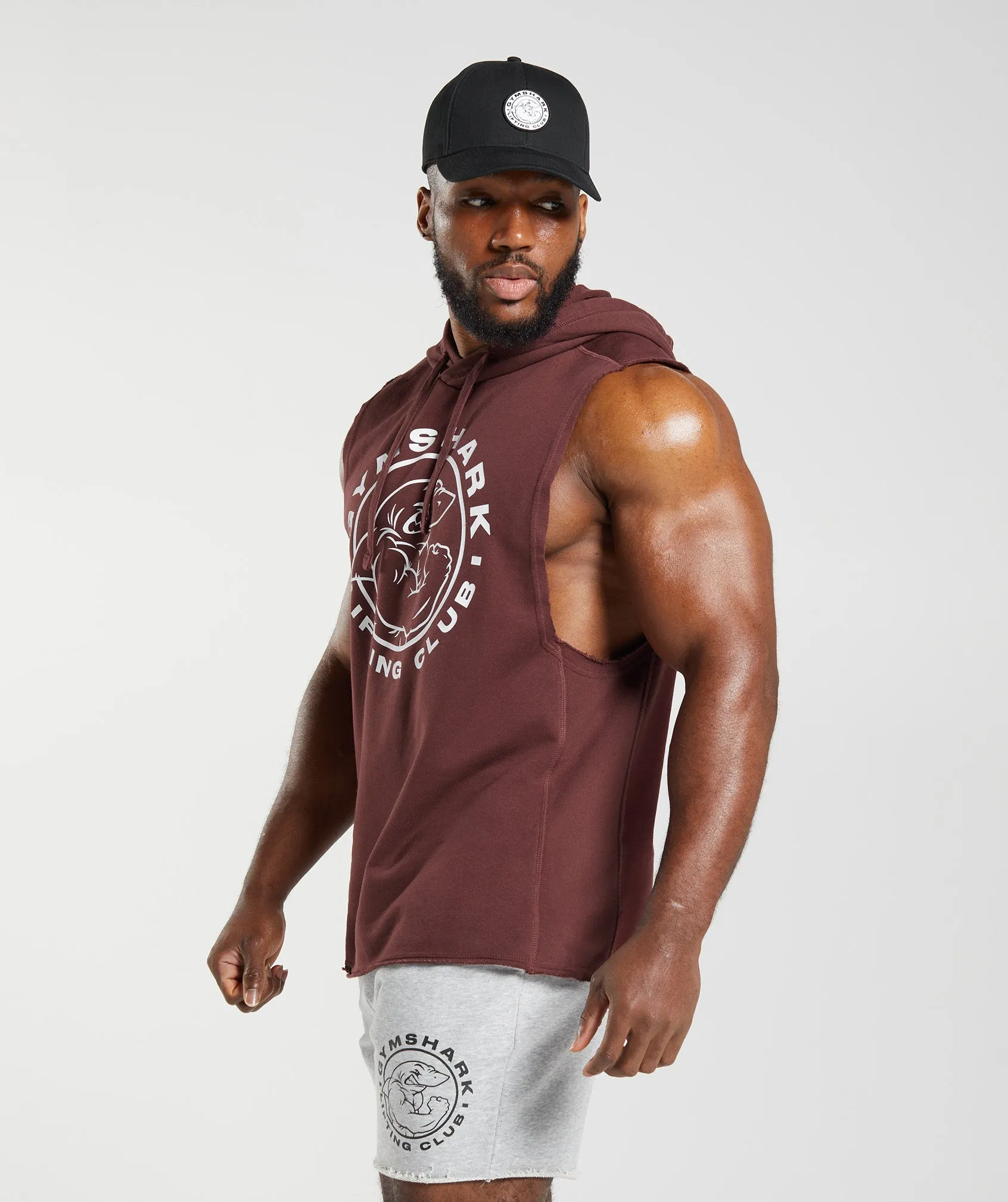 Gymshark Legacy Drop Arm Hoodie - Cherry Brown