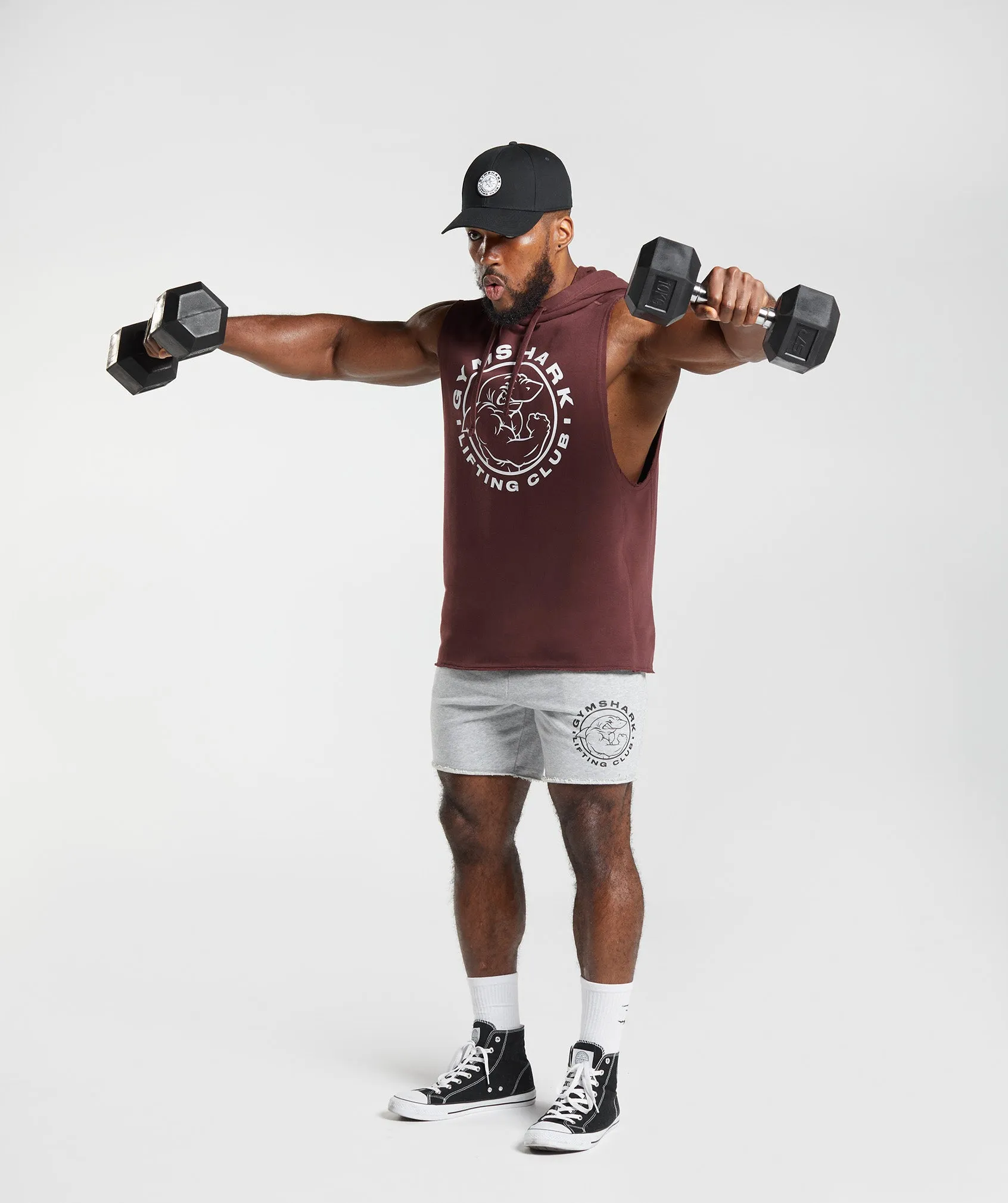 Gymshark Legacy Drop Arm Hoodie - Cherry Brown