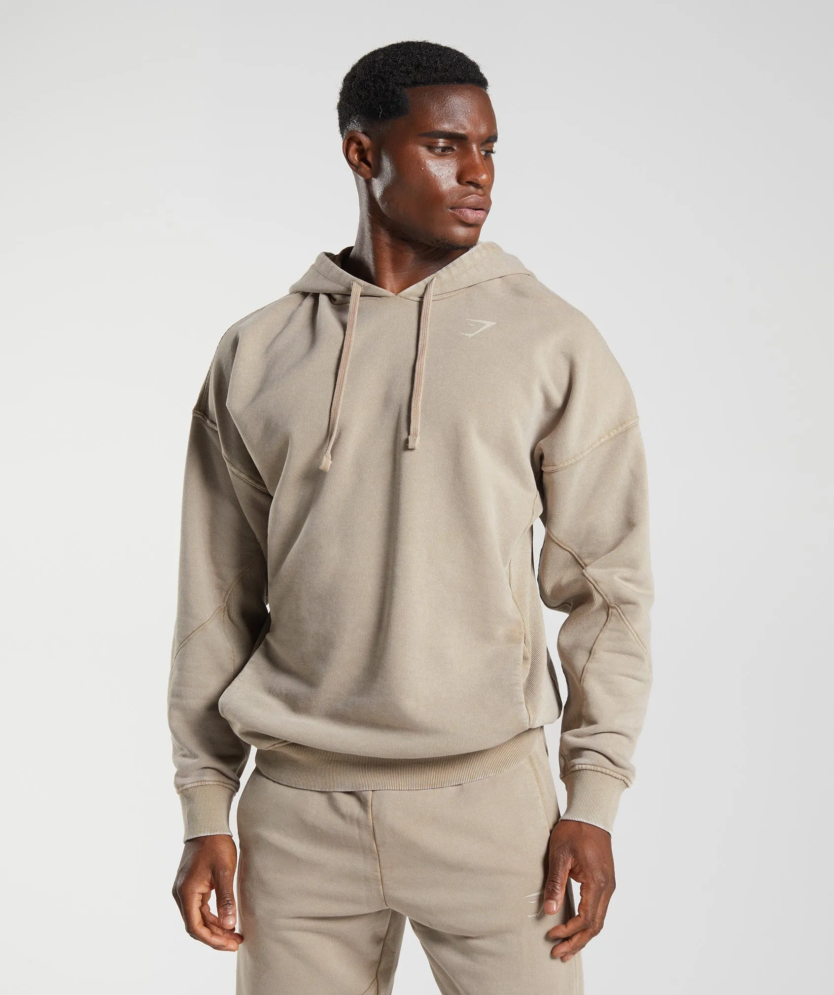 Gymshark Power Washed Hoodie - Cement Brown