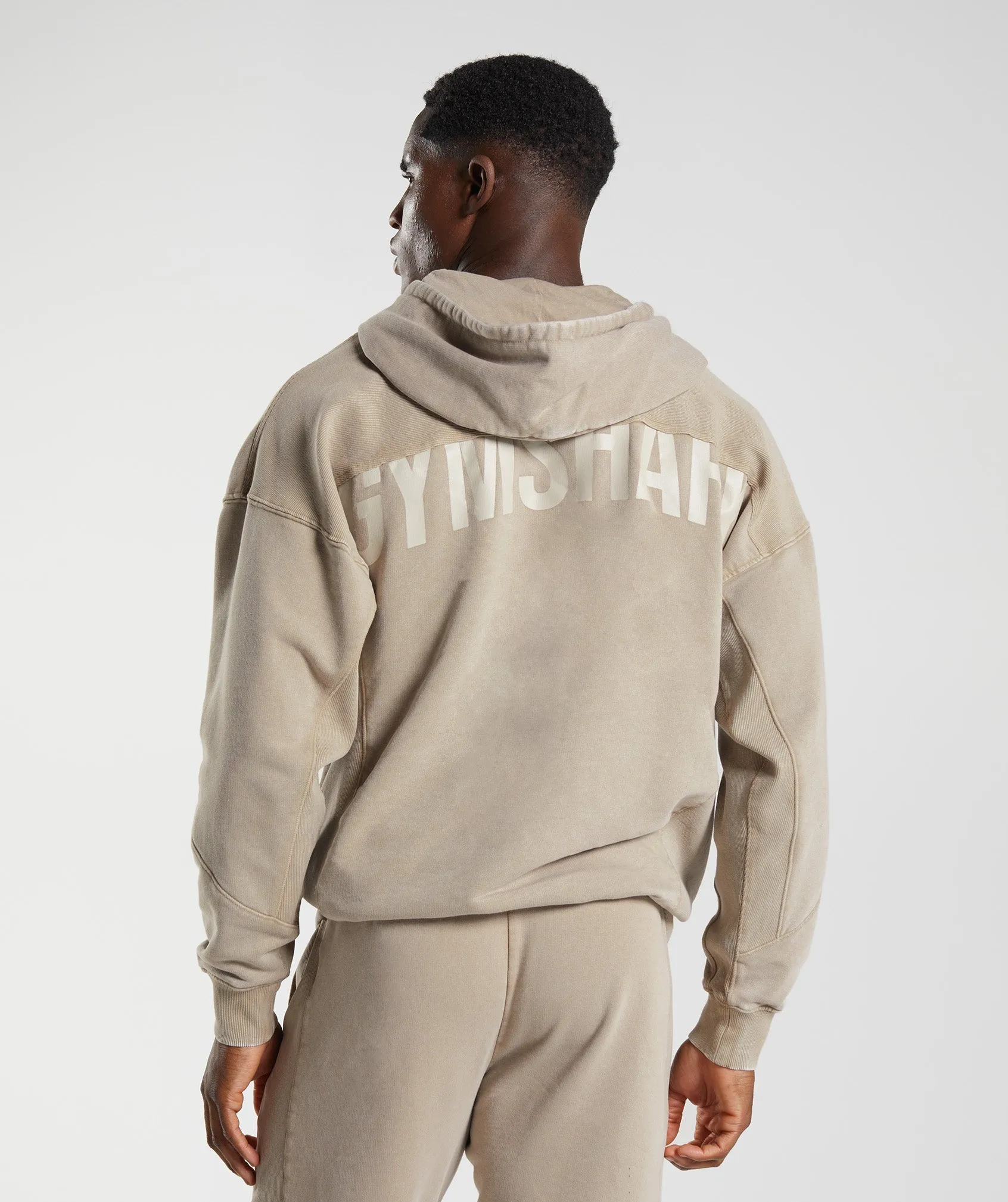 Gymshark Power Washed Hoodie - Cement Brown