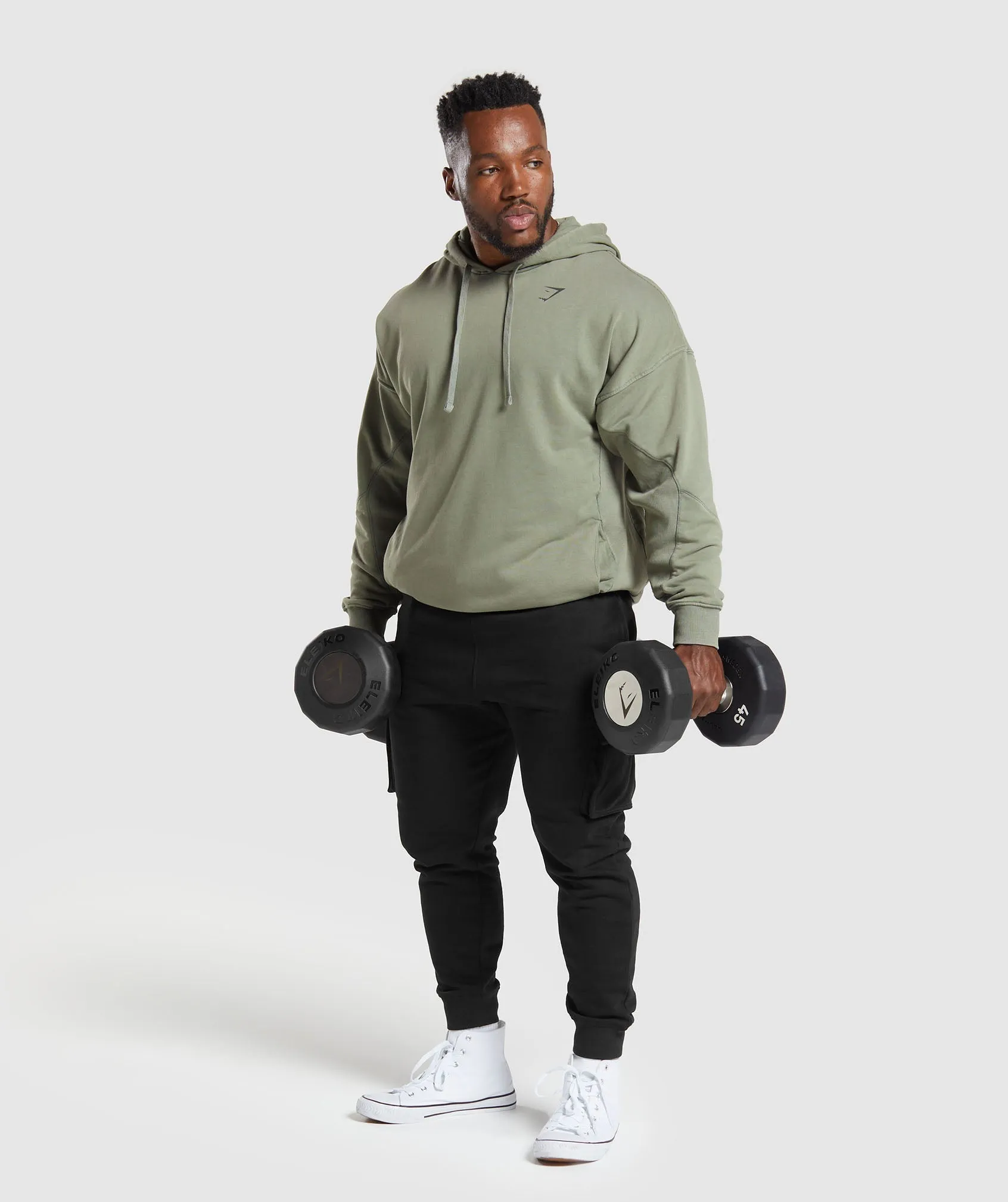 Gymshark Power Washed Hoodie - Dusk Green