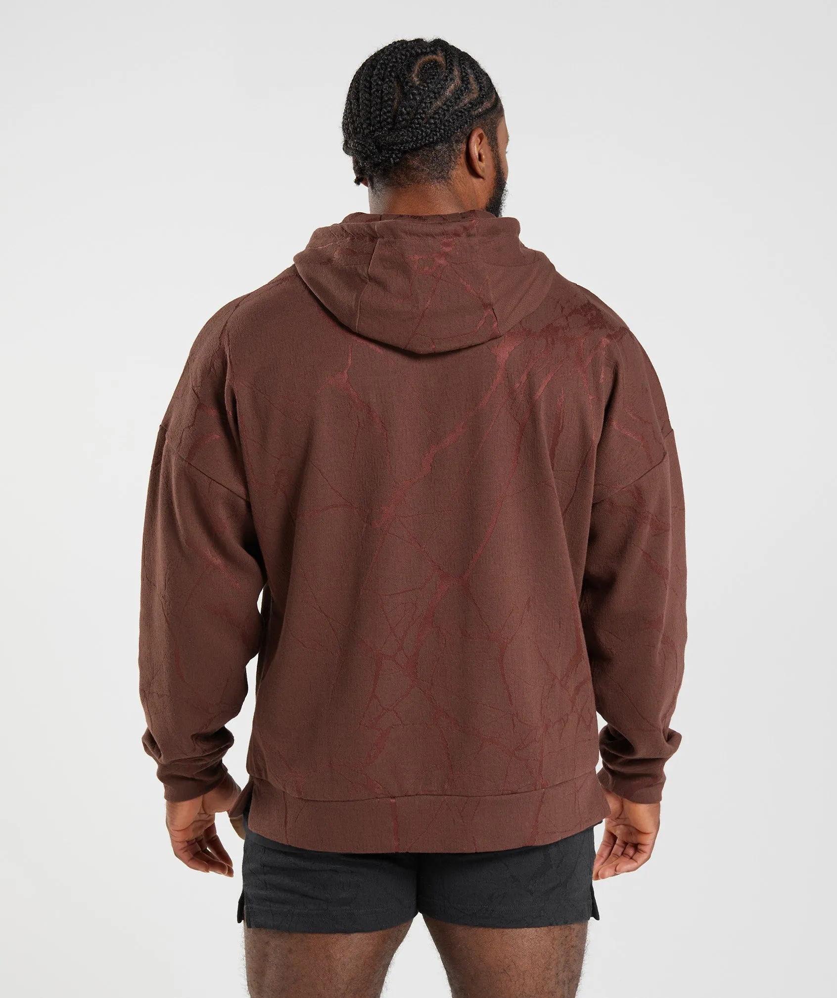 Gymshark Power Zip Hoodie - Cherry Brown Print