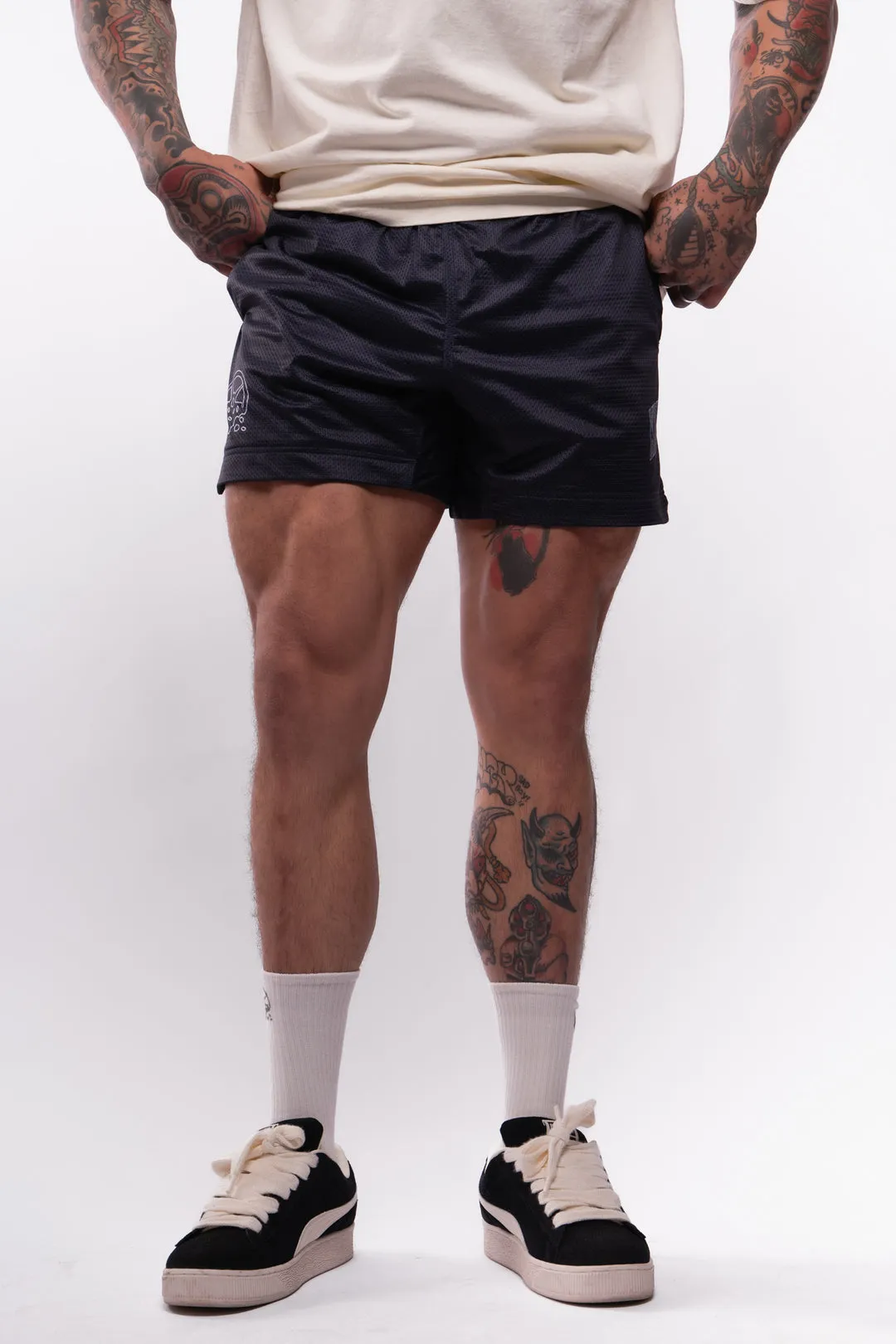 Kinda Fit Kinda Fat Celsius Signature 5.5" Mesh Shorts (Obsidian Navy)