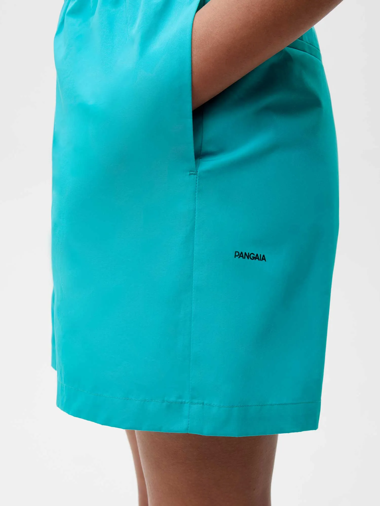 Organic Cotton Poplin Elasticated Shorts—peacock blue