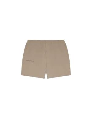 Organic Cotton Poplin Elasticated Shorts—taupe