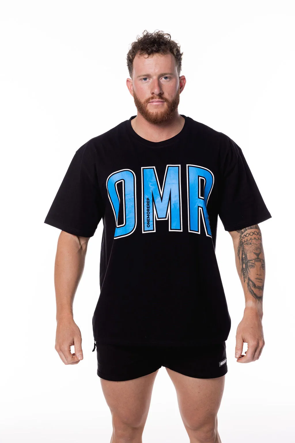 Oversized Pump Tee Black/Blue Raz