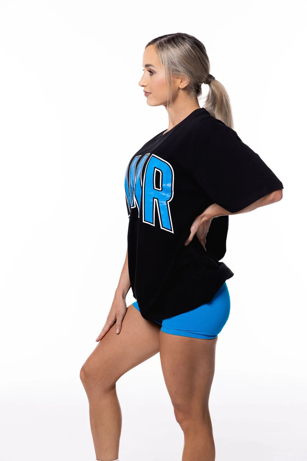 Oversized Pump Tee Black/Blue Raz