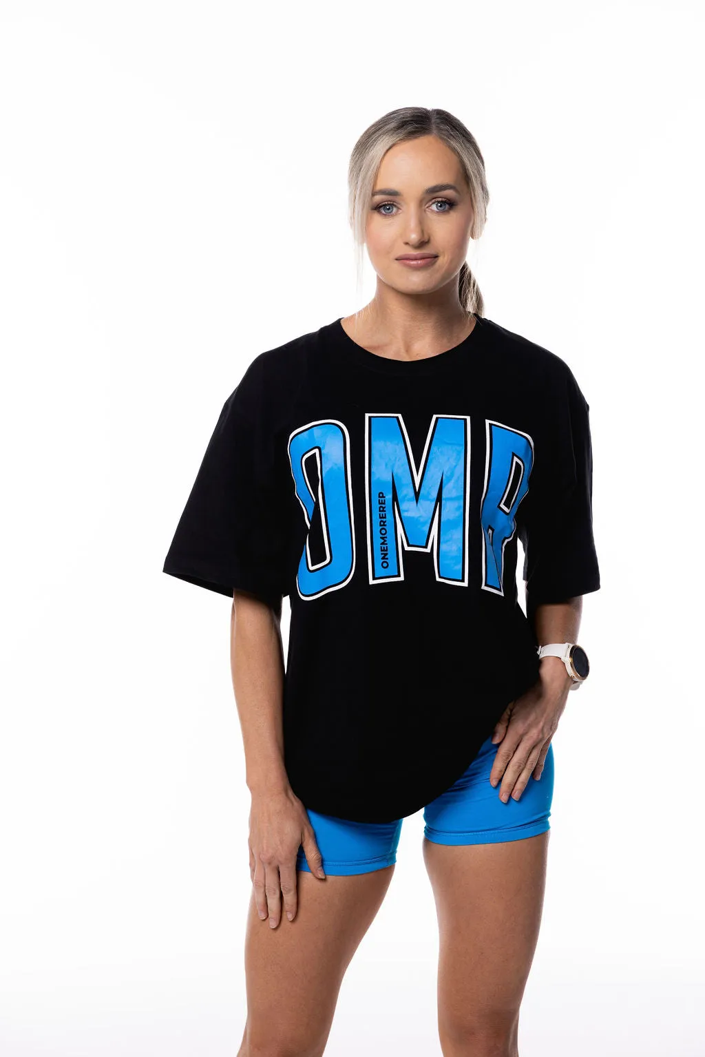 Oversized Pump Tee Black/Blue Raz