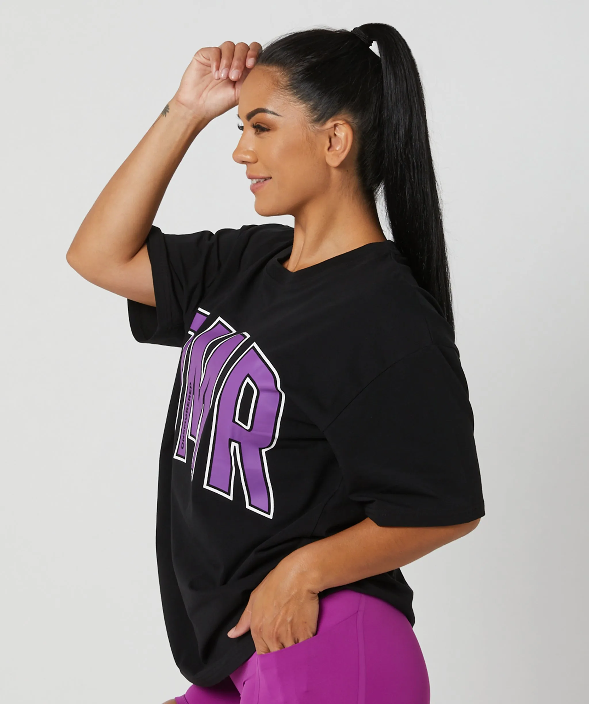 Oversized Pump Tee Black/Violet