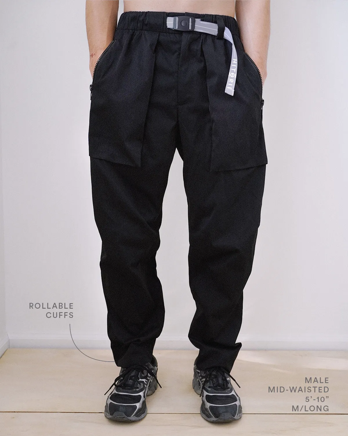 PRE-ORDER | Hitorii S01 | Street Pant | Black   Blue | Loose Fit