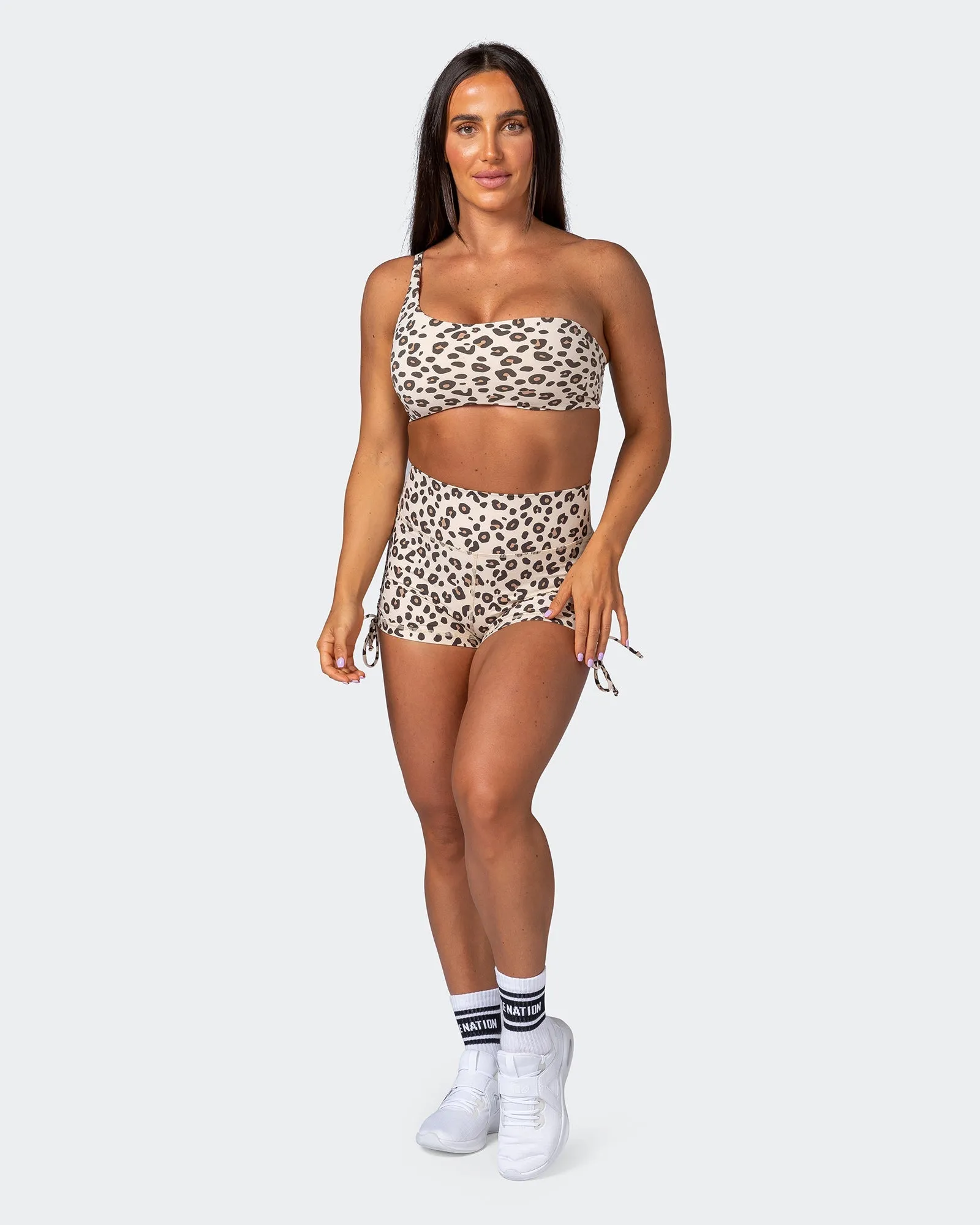 Signature Scrunch Tie Up Shorts - Cheetah Print