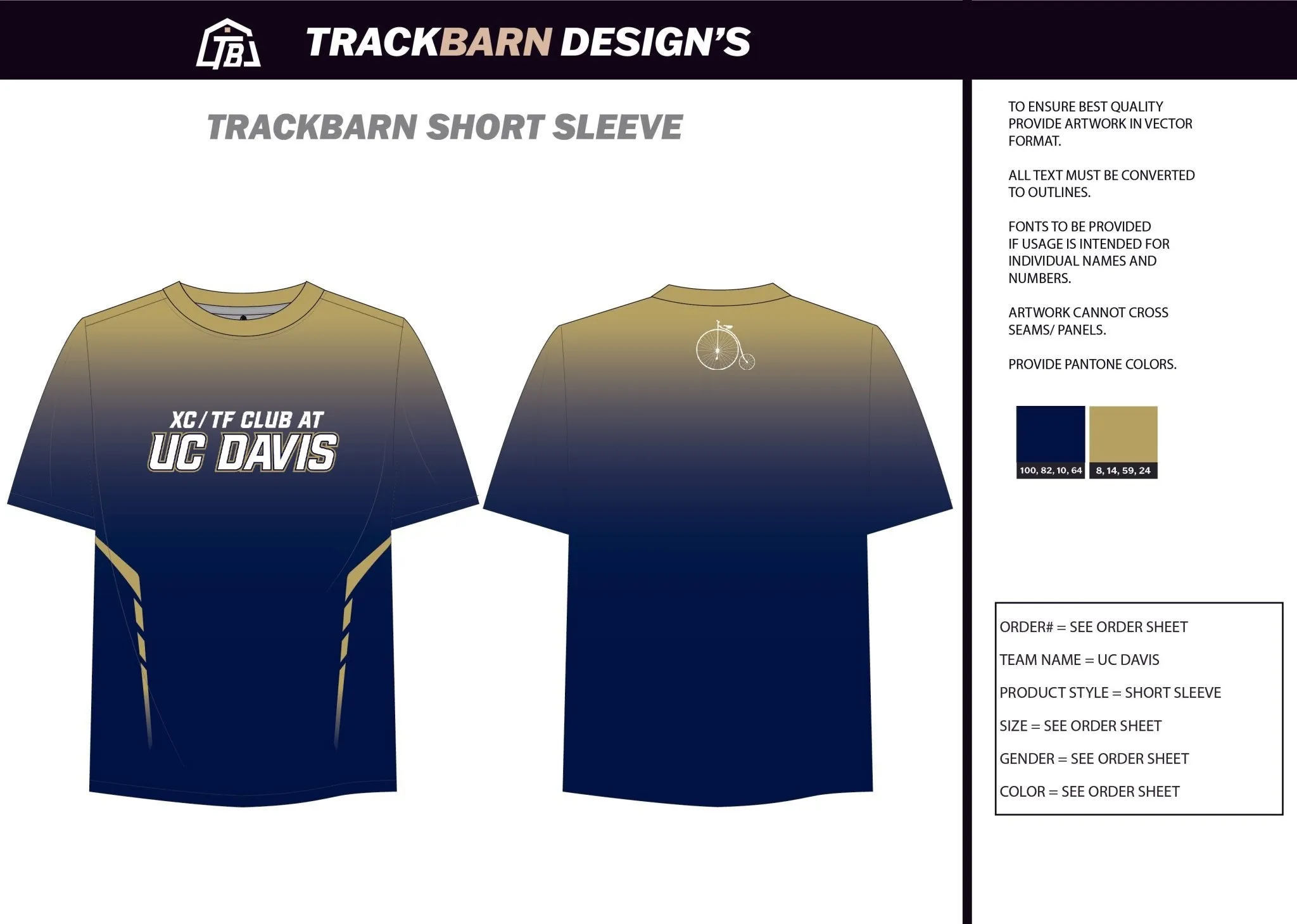 UC-Davis-- Mens Stretch Light Training Tee