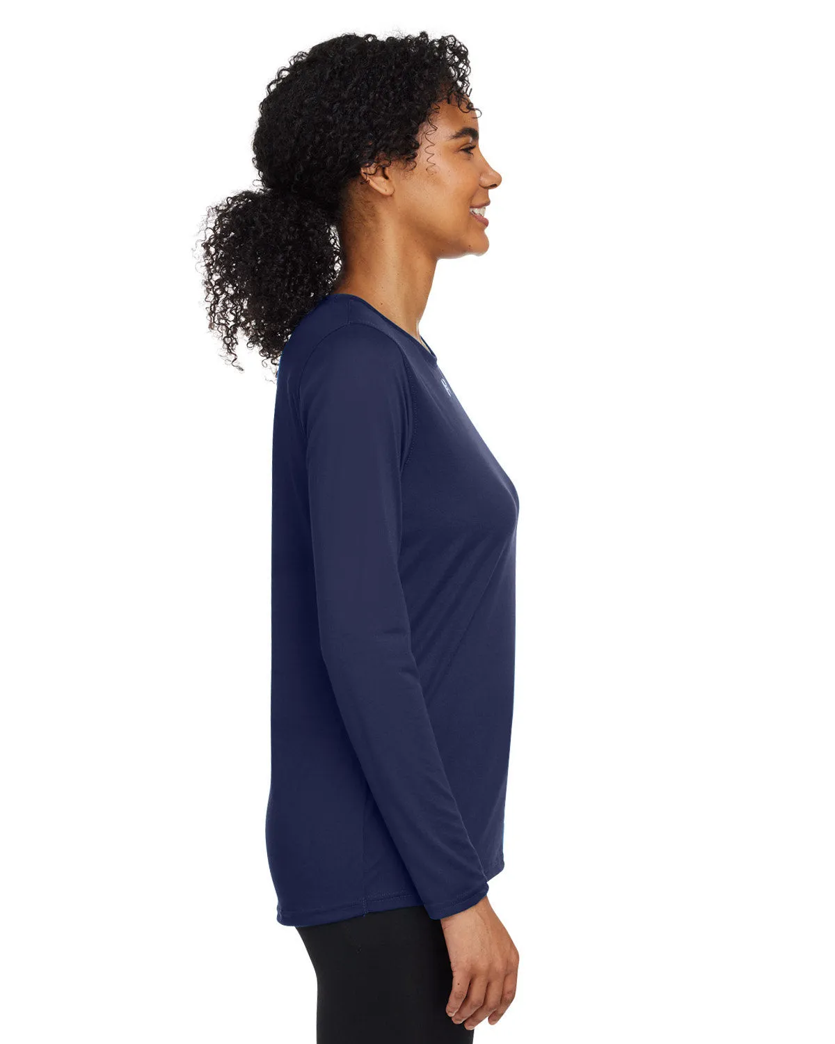 Under Armour Ladies Tech Long-Sleeve Custom T-Shirts, Navy