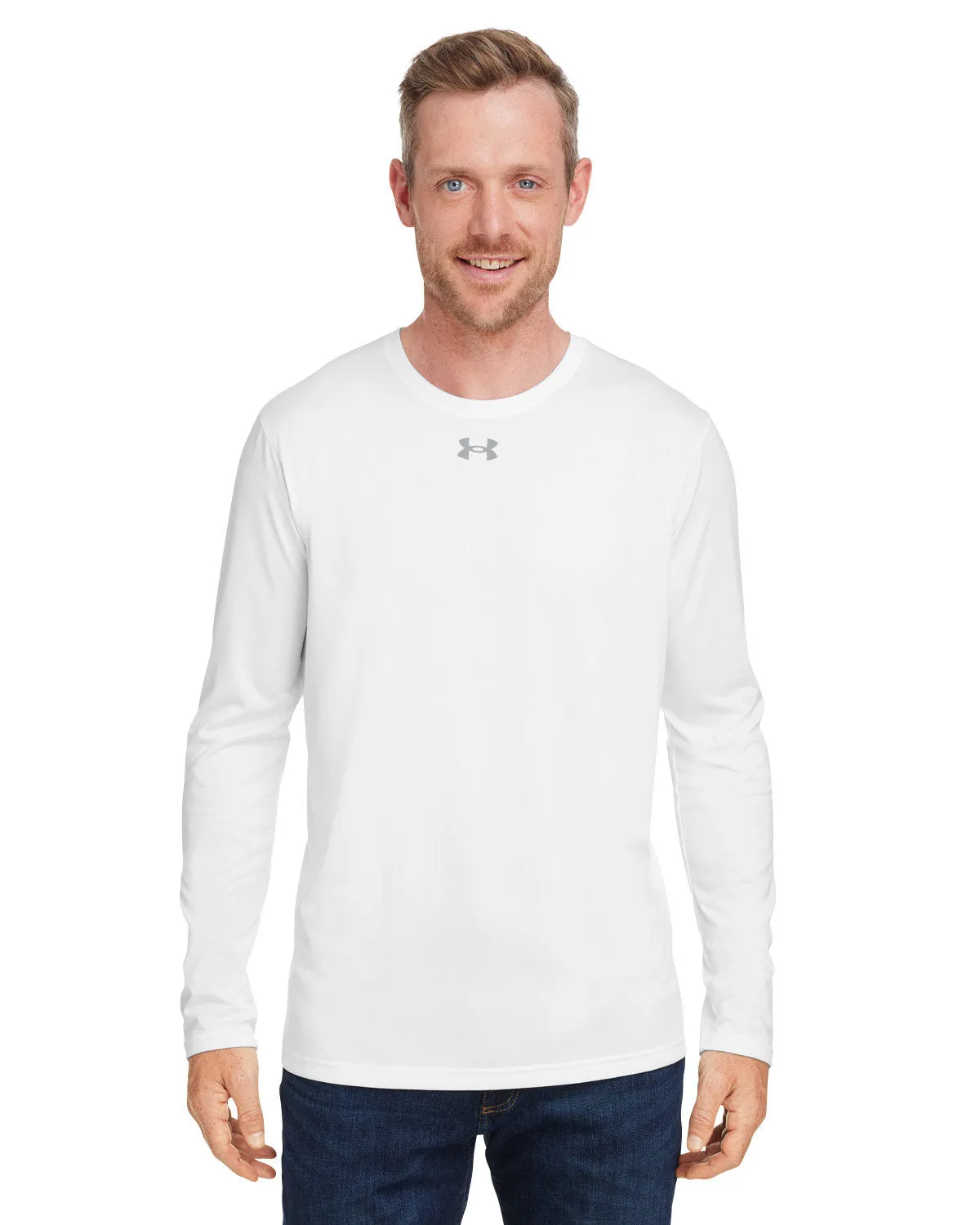 Under Armour Men's Tech Long-Sleeve Custom T-Shirts, White