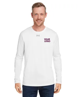 Under Armour Men's Tech Long-Sleeve Custom T-Shirts, White