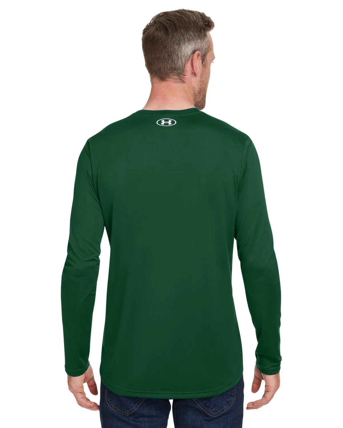 Under Armour Men's Tech Long-Sleeve Customized T-Shirts, Forest Green