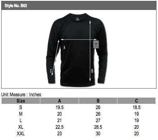 US Military Army Performance Cool Anti-Odor Workout Training Long Sleeve T-Shirts