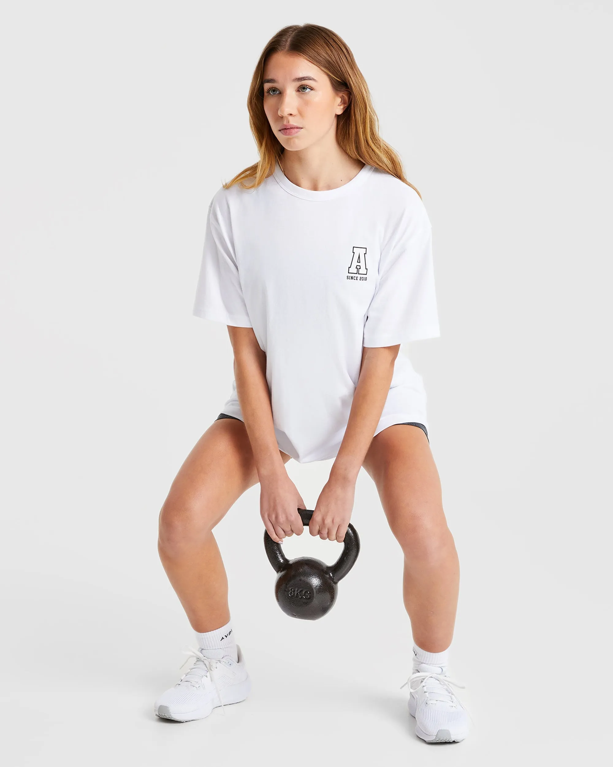 Varsity Statement Oversized T Shirt - White