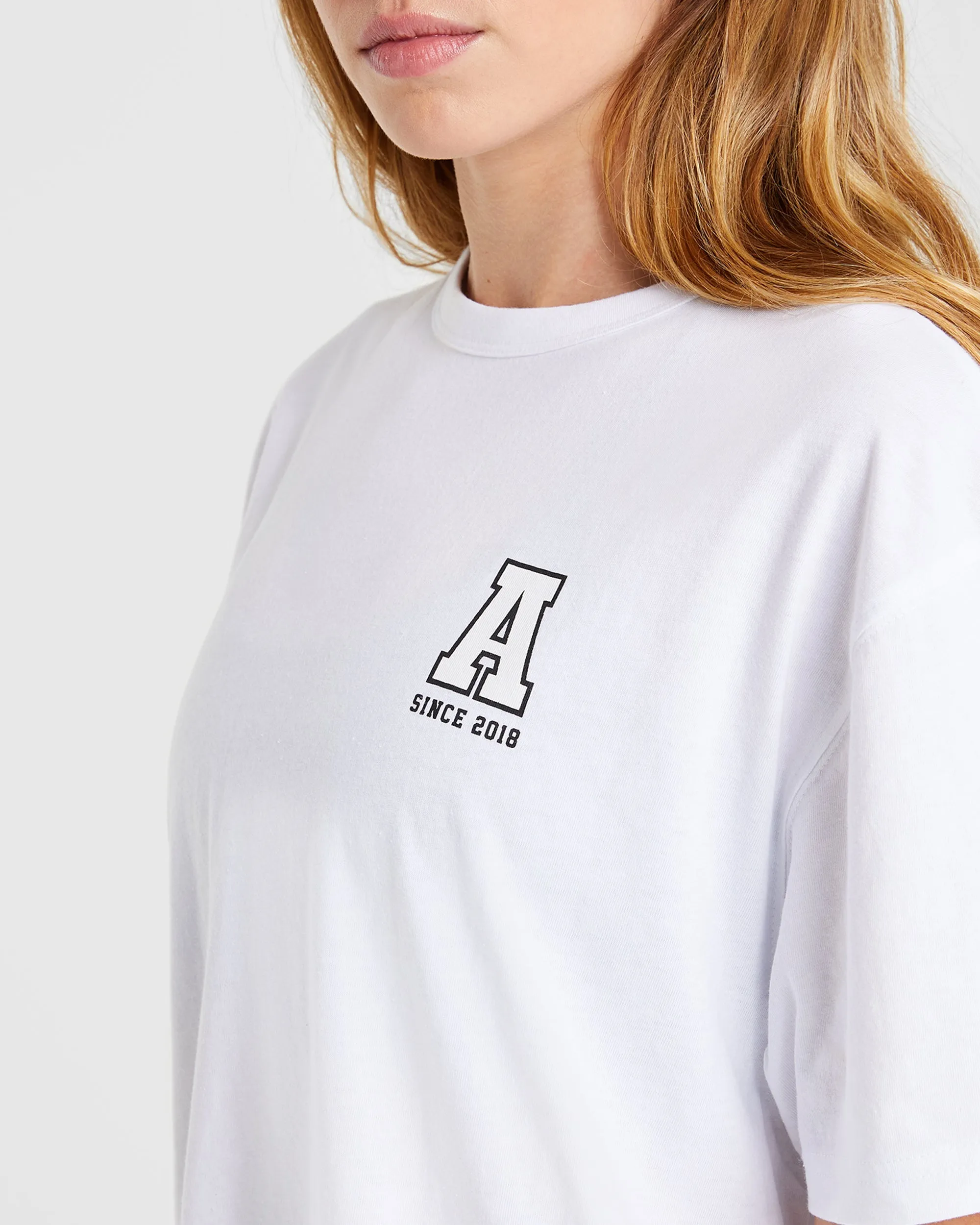 Varsity Statement Oversized T Shirt - White