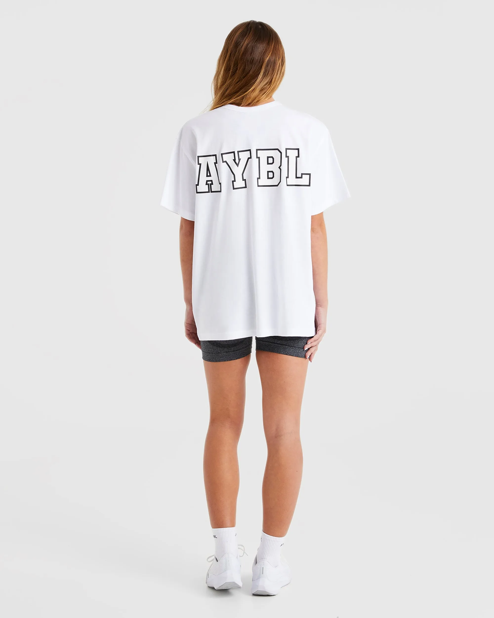 Varsity Statement Oversized T Shirt - White